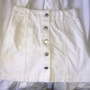 forever 21 white jean mini skirt